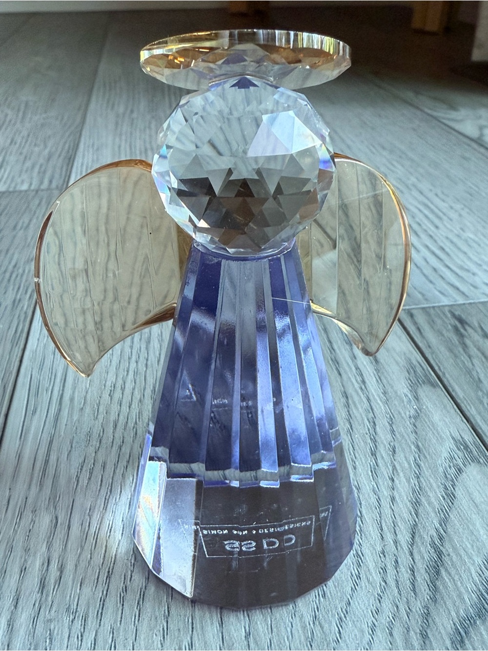 Crystal Glass Angel Figurine By Simon Designs Violet